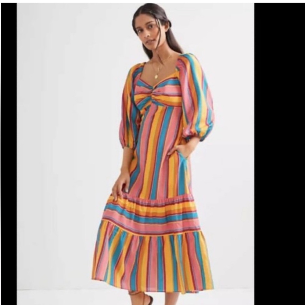 Anthropologie Farm Rio Striped Midi/Maxi, Size S NWT
